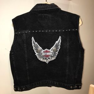 BRAND NEW Harley Davidson Studded Jean Vest